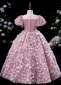 Pink Girls Party Dress Bridesmaid Ball Gown 3 12 Years 2