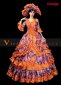 Orange Lace Belle Princess Party Ball Gown Dress with Hat