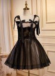 Black Sexy Lace Adjustable Spaghetti Straps Cocktail Dress