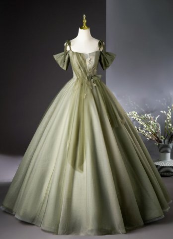 Princess Spaghetti Strap Applique Tulle Graduation Dress