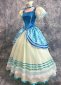 Blue Satin Adult Women Princess Cosplay Dress 2