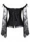 Lace Overlay Long Sleeve Red Overbust Corset Top 2
