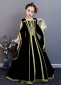 Children Medieval Renaissance Victorian Fair Queen Velvet Black Ball Gown Dress Girls Halloween Costume