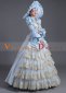 Blue Baroque Rococo Civil War Era Dress Ball Gown with Hat 4