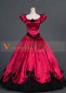 Red Short Sleeve Bow Renaissance Gothic Victorian Ball Gown