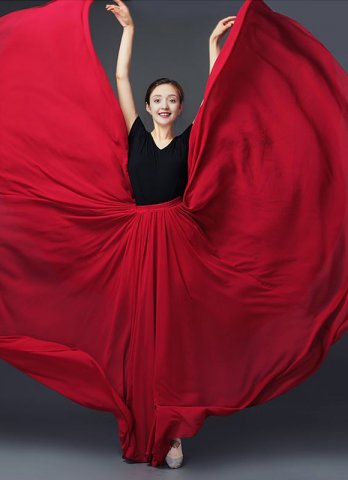 540 Degree Chiffon Full Circle Skirt Belly Dance Tribal Panel Skirt 8 Colors Available