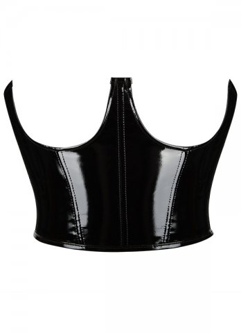 6XL Short Leather Corset Without Cups