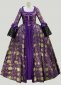 Purple Floral Baroque Rococo Queen Marie Antoinette Gown Historical Period Themed Dress