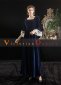 Blue Velvet Long Sleeves 18th Century Vintage Evening Ball Gown Dress