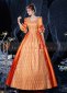 Orange Baroque Rococo Vintage Renaissance Masquerade Gown Reenactment Dress