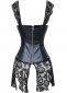 Fancy Black Leather Bustier Corset Women Lace Sexy Dress 2