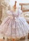 Girl Princess Puff Sleeve Purple Floral Dress 2