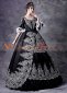 Black Rococo Embroidery Princess Vintage Renaissance Reenactment Steampunk Victorian Dress 2