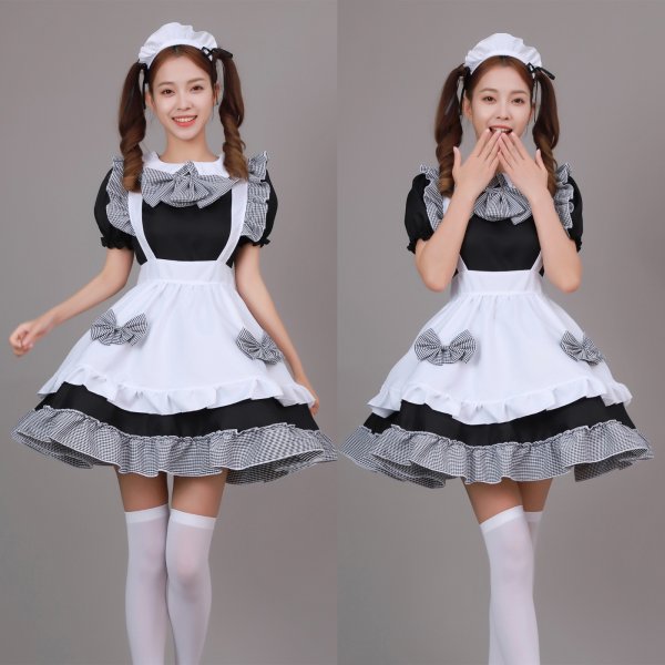Cute French Apron Maid Lolita Dresses Costume Women Sexy Lingerie Cosplay Servant Uniform
