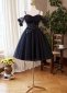 Black Applique Spaghetti Straps Tulle Cocktail Dress 4