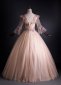 Custom made Tulle Embroidery Light Pink Long Sleeve Formal Dress 2