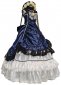 1880s 1890s Smooth Satin Blue Pink Dress