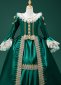 Girls Masquerade Cosplay Ballgown Green Satin Dress 1