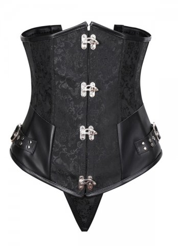 Black Renaissance Steampunk Underbust Corset
