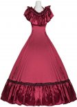Clearance Wine Red/Purple/Blue Victorian Ball Gown Old West Saloon Girl Theater Dress