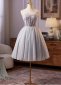 Gray Corset Spaghetti Straps Short Party Formal Dress 4