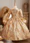 children gold floral brocade victorian ball dress for girl 2