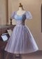 Light Purple Sequin Short Formal Party Dress