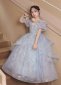 Blue Children Princess Party Sweet Ball Gown