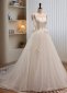 Simple White Ball Gown Satin Lace up Wedding Dress