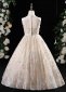Little Girls Princess Sequin Bead High Neck Tulle Prom Dress 3
