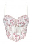 Sweetheart Embroidered Floral Spaghetti Straps Corset With Cups