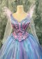 Purple Blue Women Witch Cosplay Dress Halloween Costume 4