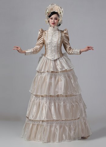 Custom-made Queen Victorian Bustle Dresses Edwardian Historical Masquerade Dress