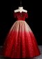 Flower Girl Off Shoulder Velvet Tulle Christmas Party Formal Dress