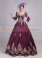 Unique Deep Wine Red Velvet Christmas Carnivale Ball Gown