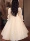 Children White Long Sleeve Sequin Wedding Engagement Formal Dress 5