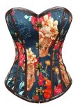 Renaissance Printed Viking Style Gothic Steampunk Corset Top