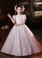 Children Queen Girls Silvery Mesh Birthday Formal Dress