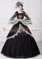 Black Long Flare Sleeves Retro Lace Floral Masquerade Ball Gown Theater Costume