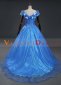 Blue Cinderella Dress Women Princess Cinderella Halloween Dress with Long Tail 2