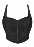 Plus Size Black Bandage Brocade Jacquard Bust Corset