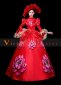 Red Southern Belle Princess Dress Christmas Party Ball Gown Wedding Costume