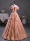 Ball Gown Off the Shoulder Shiny Long Length Tulle Prom Dress