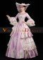 Pink Long Flare Sleeves Lace Floral Vintage Rococo Women Party Dress with Hat 3