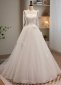 Brides Simple White Ball Gown Satin Off the Shoulder Lace-up Wedding Dress