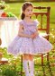 Girl Princess Puff Sleeve Purple Floral Dress 6