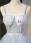 Blue Tulle Spaghetti Short Prom Formal Dresses for Women 2