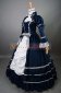 Dark Blue Long Sleeve Bow Renaissance Gothic Victorian Ball Gown Dress