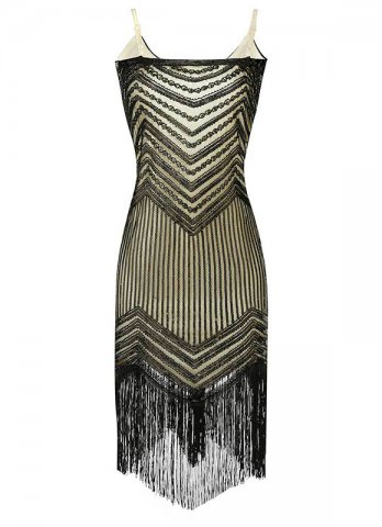 1920S Vintage Spaghetti Strap Off the Shoulder Prom Dresses Sequins Semi Formal Dress