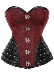 Burgundy Gothic Renaissance Corset with Hip Gores